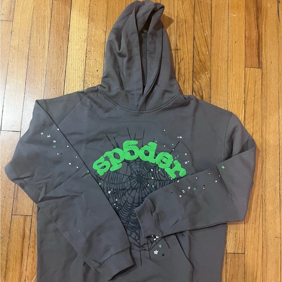 Spyder Dark Gray Hoodie with Green Logo